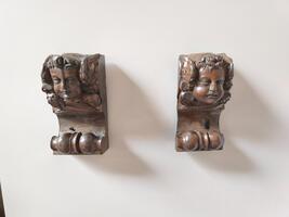 Bois sculpté, tête de anges 