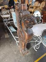 Départ d escalier en chêne sculpté 