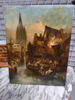 Huile sur carton 1900 eme 