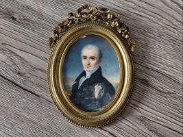 Huile sur carton, cadre en bronze 