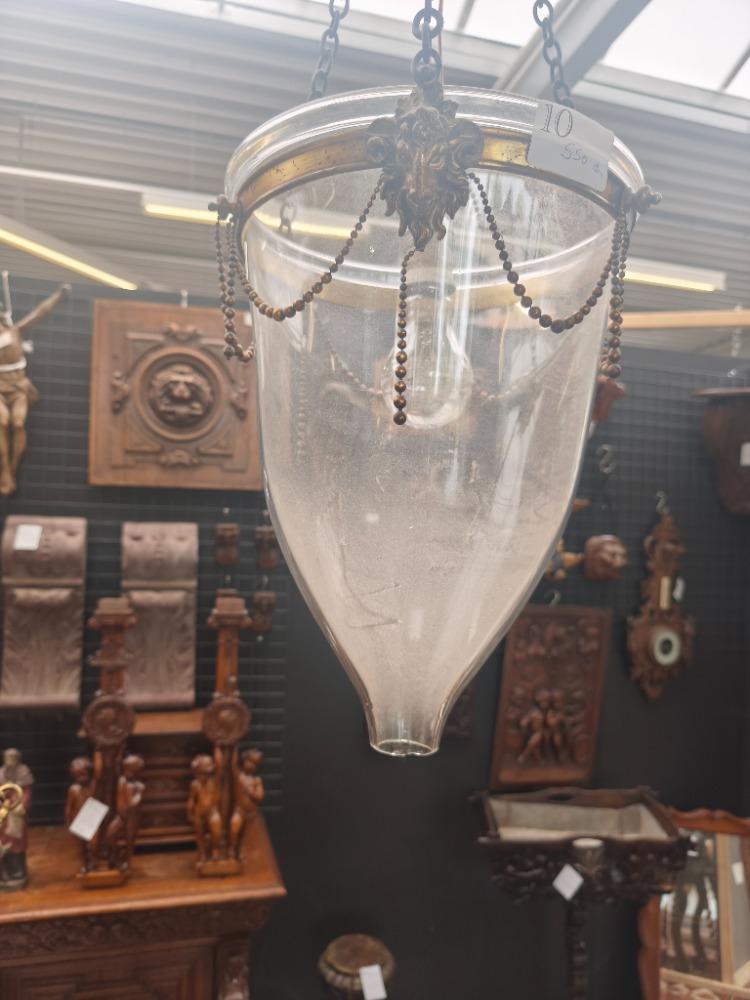 Lustre verre et bronzaille 
