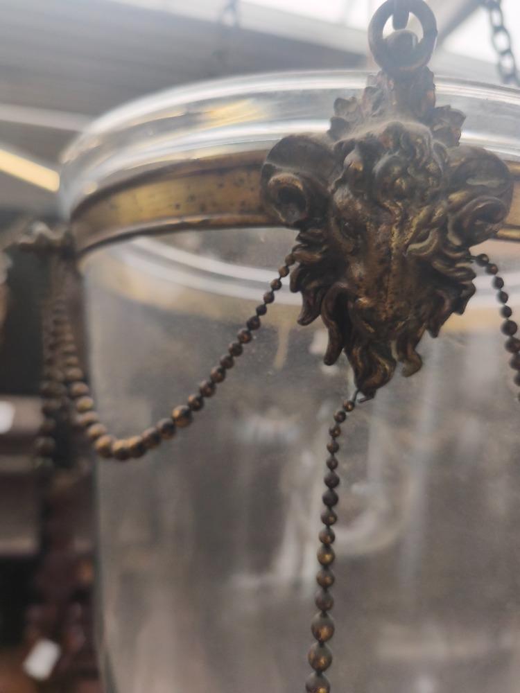 Lustre verre et bronzaille 