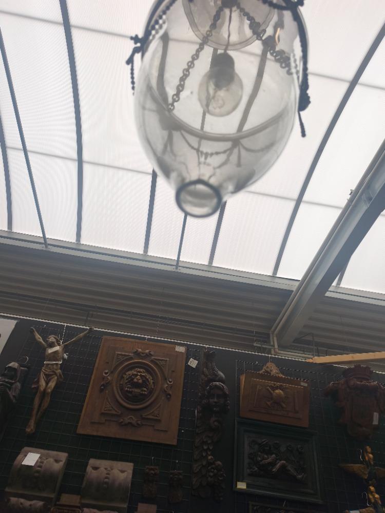 Lustre verre et bronzaille 