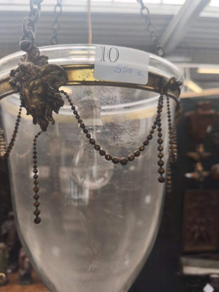 Lustre verre et bronzaille 