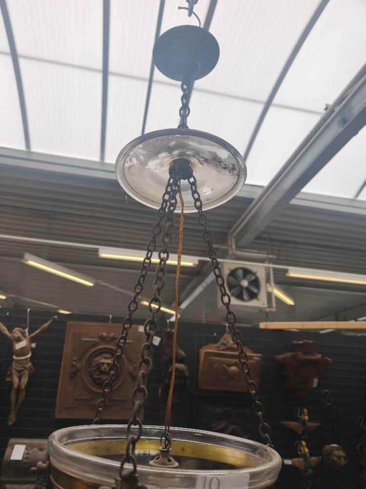 Lustre verre et bronzaille 
