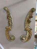 Paire de bois sculpté déco 19 eme 