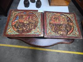 Paires de panneaux bois sculpté 400euros